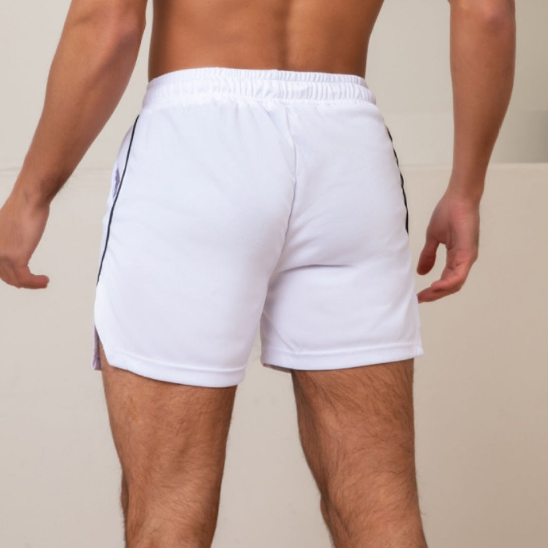 Shorts sportivi da uomo in mesh traspirante, tinta unita fitness, running e