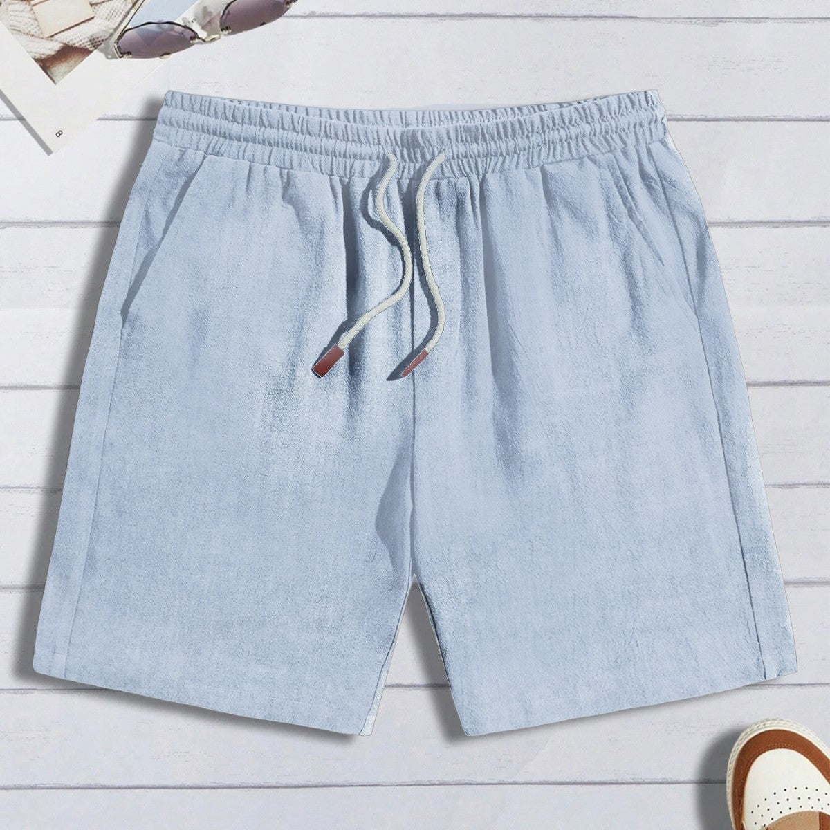 Shorts di lino sottili, pantaloncini casual