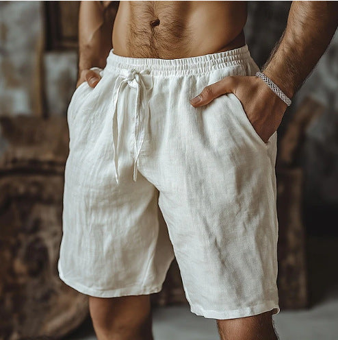 Beach Shorts – Pantaloncini Estivi da Uomo, Cotone e Lino