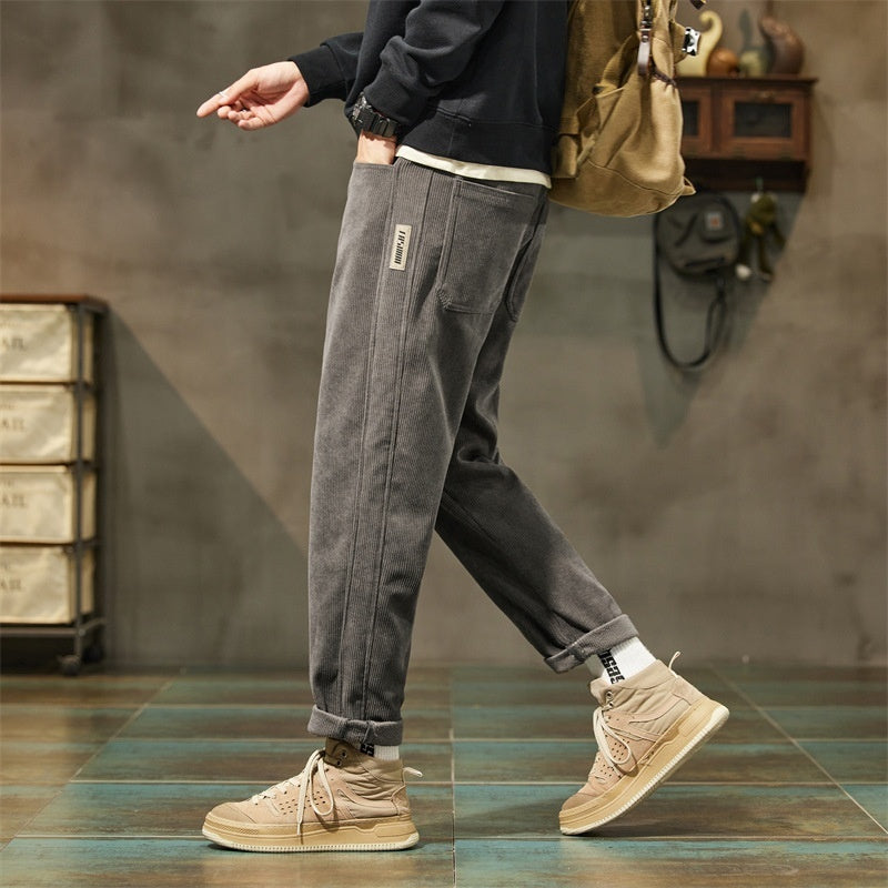 Corduroy Men's Casual Pants Trendy Brand Simple All-match