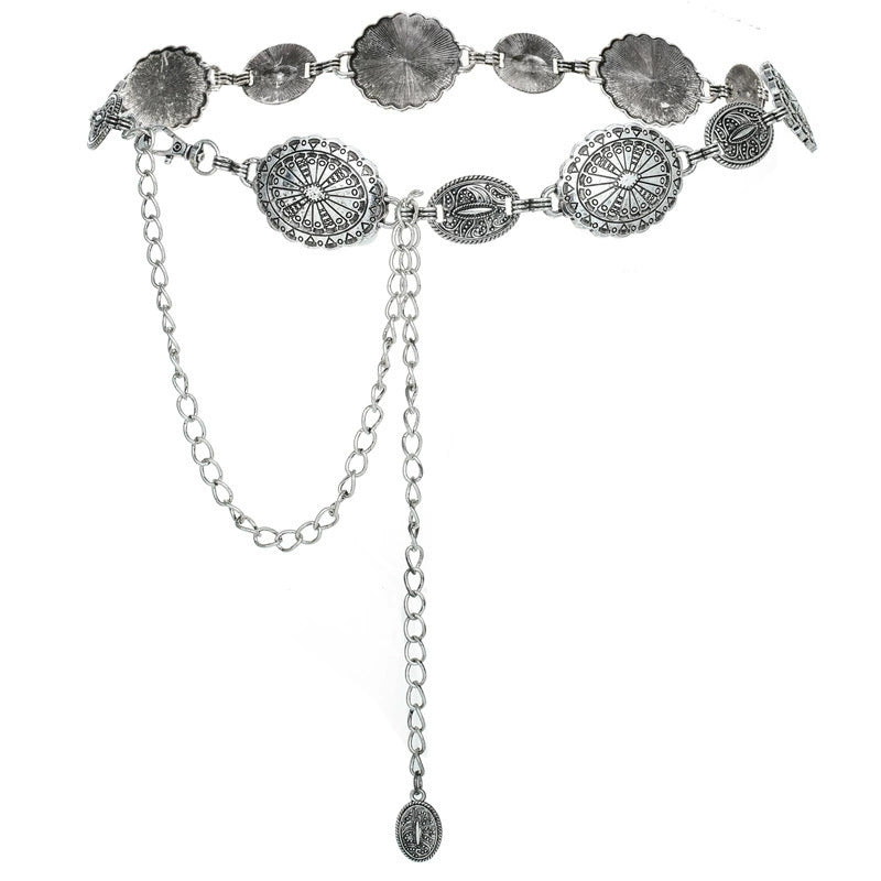 Bohemian Antique Style Metal Waist Chain SUNFLOWER Belt
