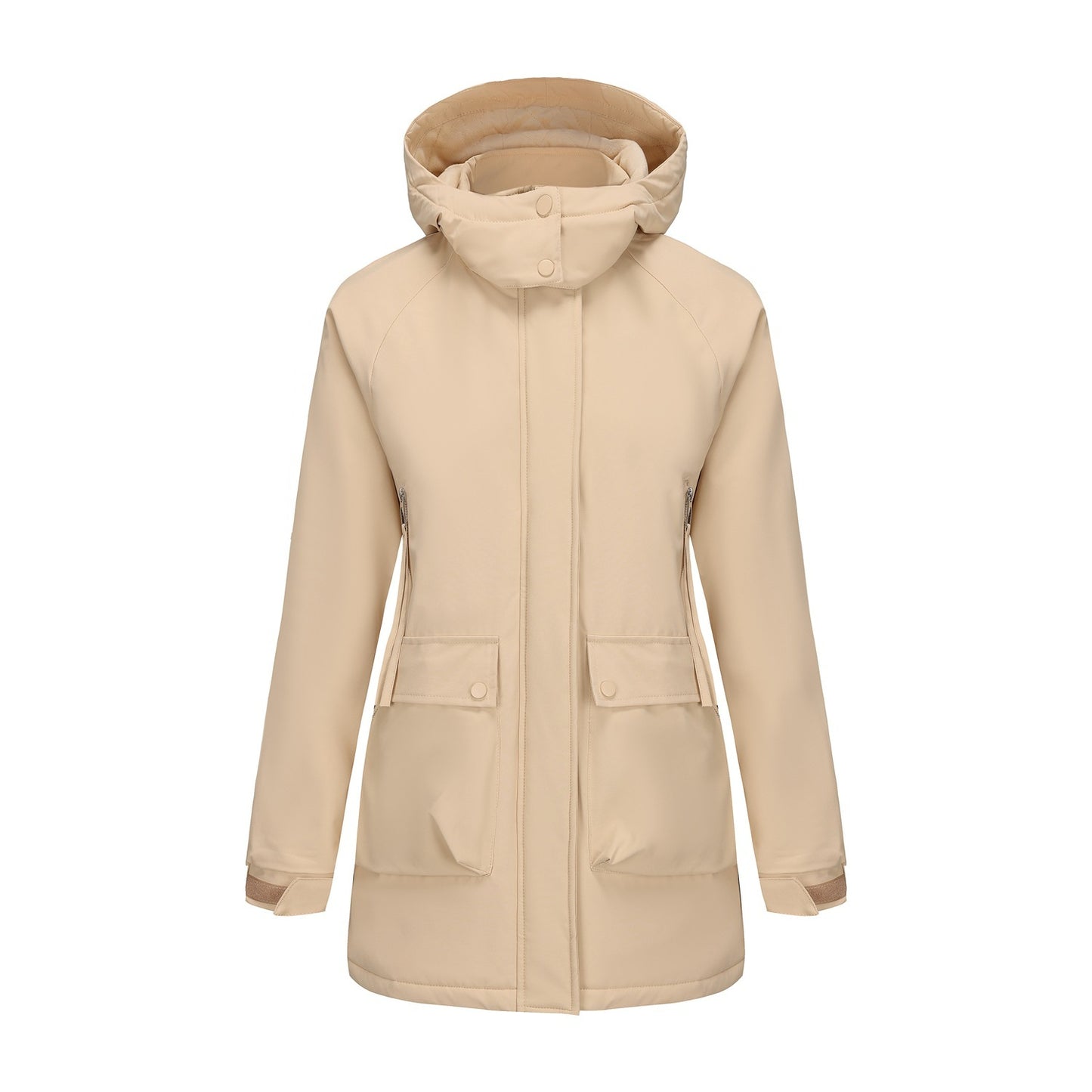 Parka Fleece Padded Coat Shell Jacket Waterproof Lady Fall Winter Coat