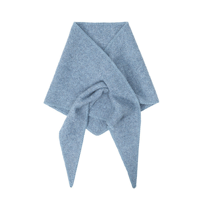 New Korean Style Wool Knitted Triangle Shawl Scarf