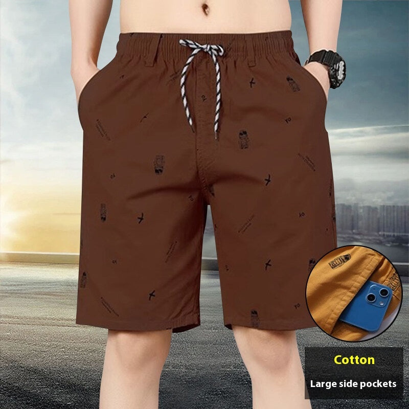 Pantaloni Uomo Estivi Larghi β Cropped Pants Casual da Spiaggia, Cotone Leggero β
