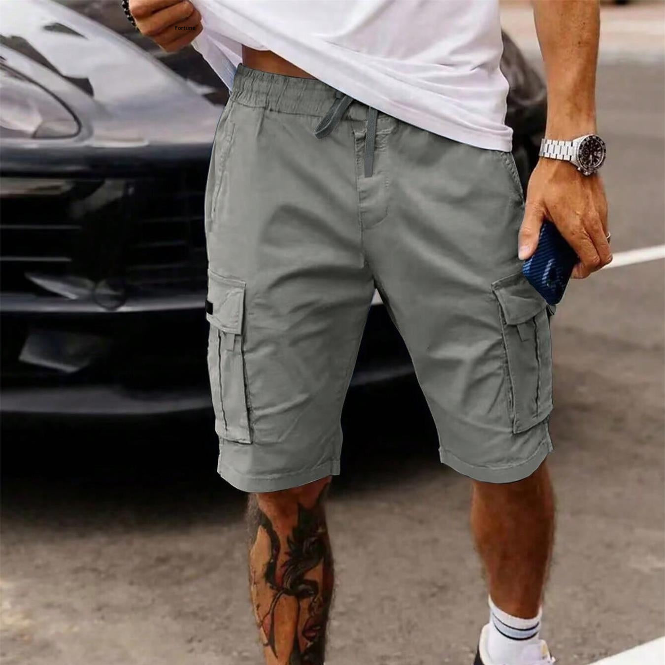 Shorts Uomo Workwear Estivi – Pantaloncini Dritti Casual Americani