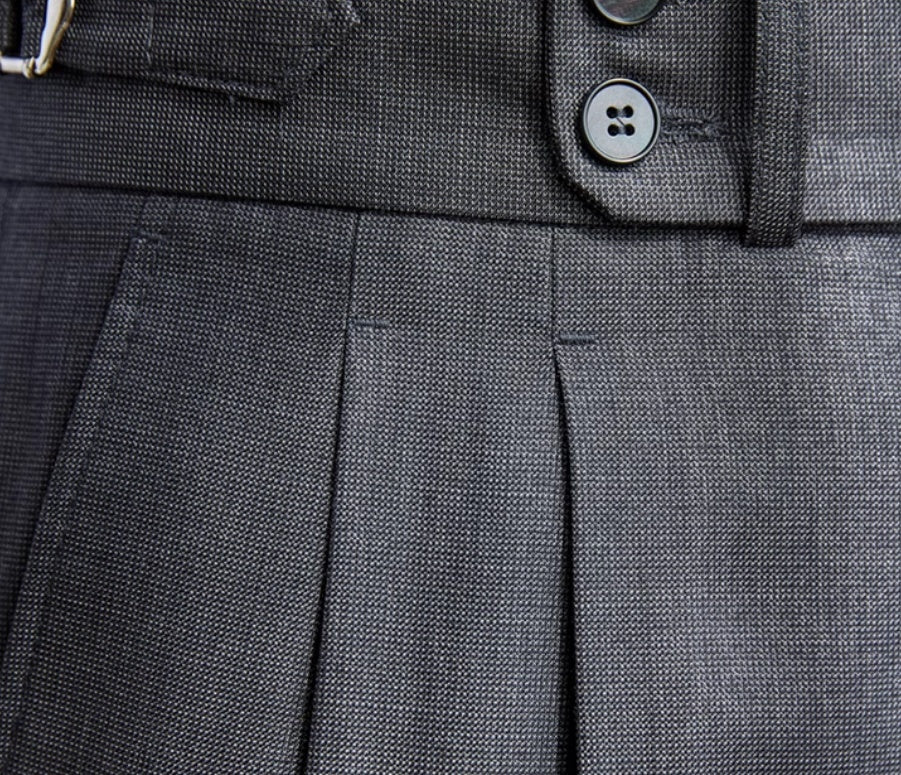 Retro Italian Wool Blended Lightweight Casual Suit Pants