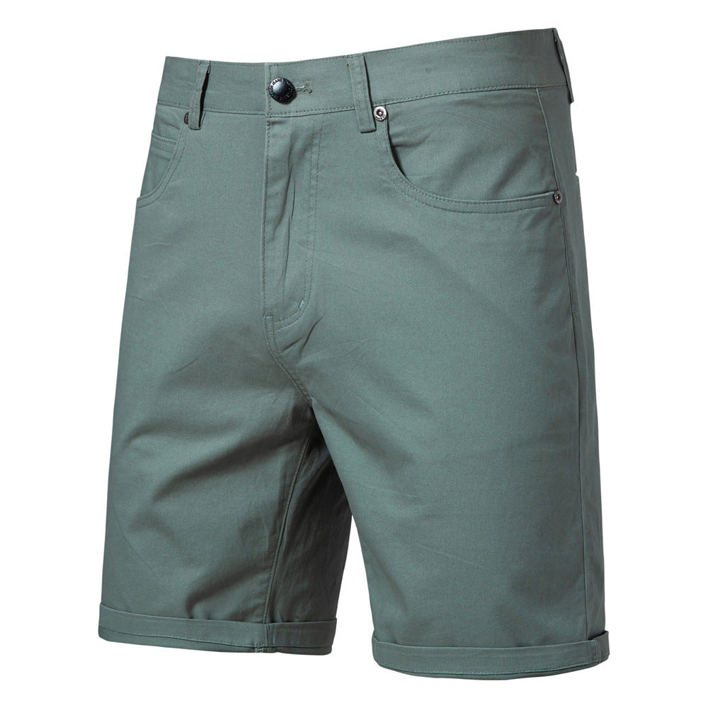 Pantaloni Uomo Slim Dritti e Corti – Taglie Forti, Tinta Unita, Stile Casual