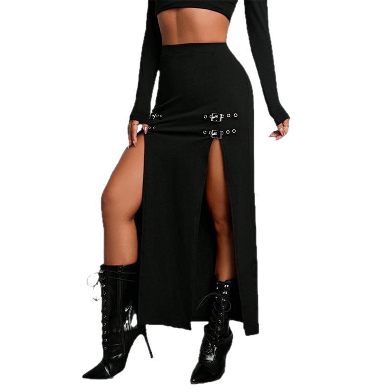 Street Slim-fit Sheath High Slit Skirt
