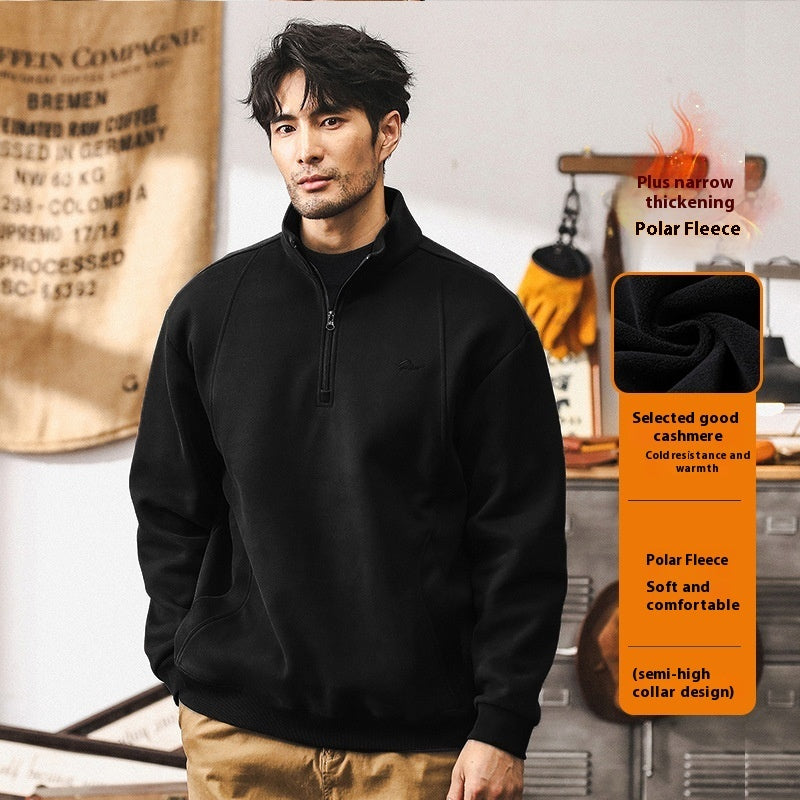 Zipper Fleece Warm Coat For Men Spring And Autumn
