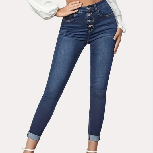 👖 Jeans donna cropped slim fit bicolore – Orlo arrotolato