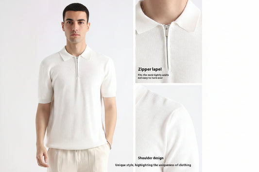 T-Shirt Polo Uomo Manica Corta in Ice Silk – 5 Colori