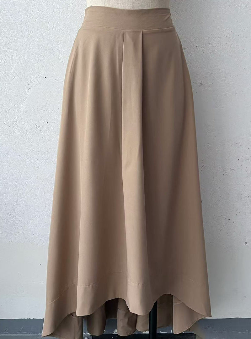 Autumn New Fashion Simple Pure Color All-matching Temperament Skirt