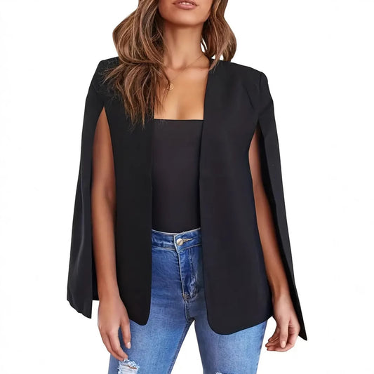 Cloak Solid Long Sleeve Cardigan Front Cape Sleeve Small Suit Jacket