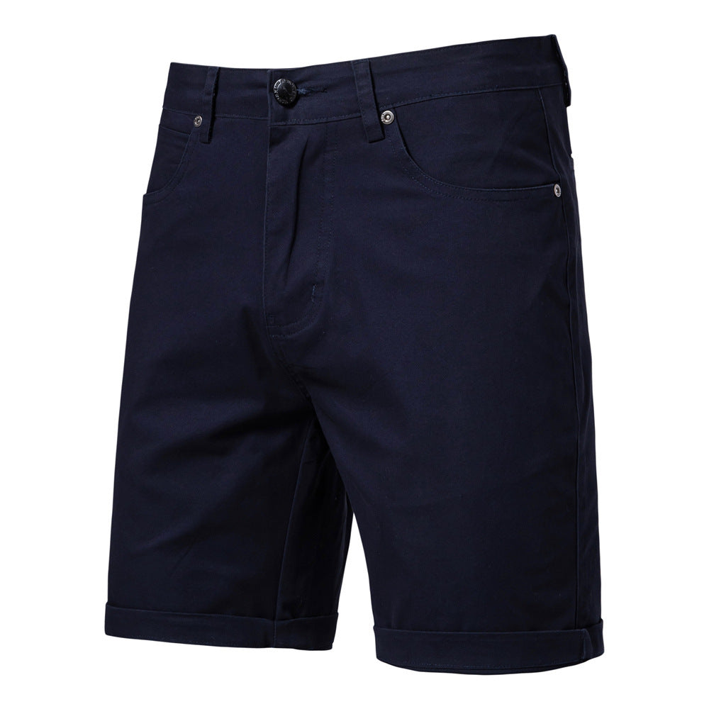 Pantaloni Uomo Slim Dritti e Corti – Taglie Forti, Tinta Unita, Stile Casual