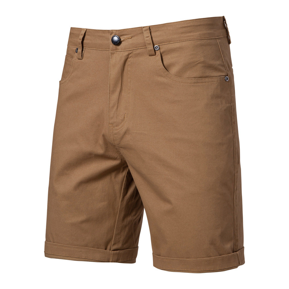 Pantaloni Uomo Slim Dritti e Corti – Taglie Forti, Tinta Unita, Stile Casual