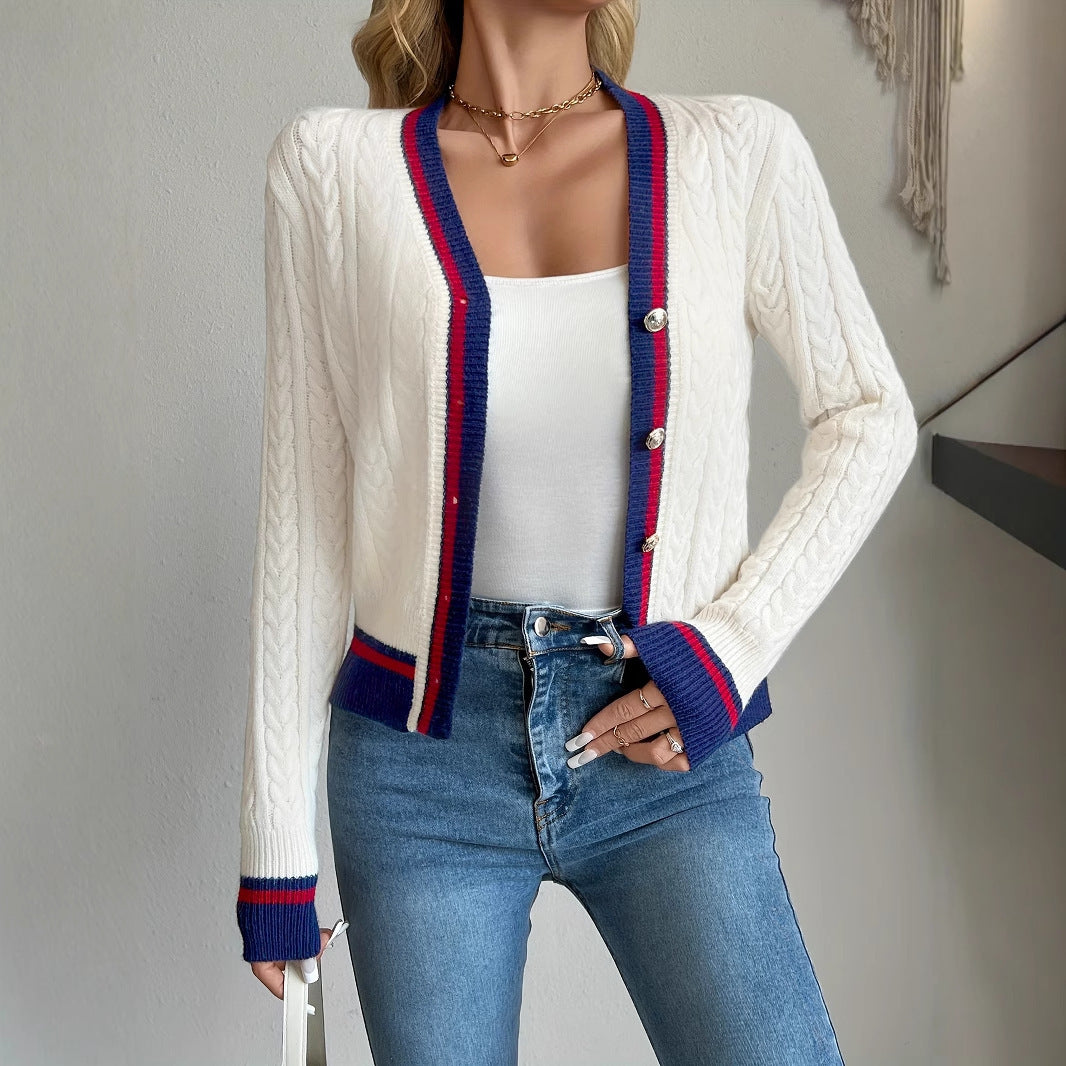 Button Cardigan Elegant Knitted Cardigan Sweater