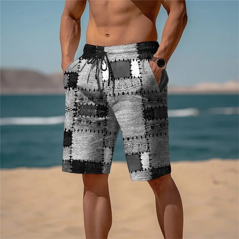 Pantaloncini Uomo a Quadri 3D – Shorts Estivi in Mesh, Leggeri e alla Moda