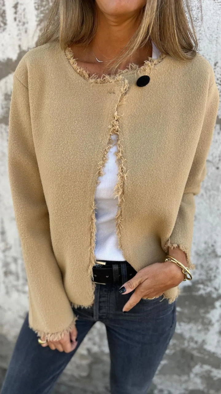 Fashion Casual Crew Neck Top Long Sleeve Women's Clothing