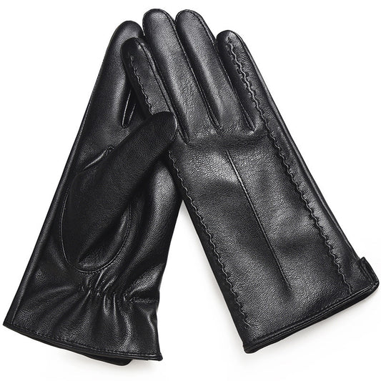 🖤 Guanti donna in pelle nera, caldi e touch screen