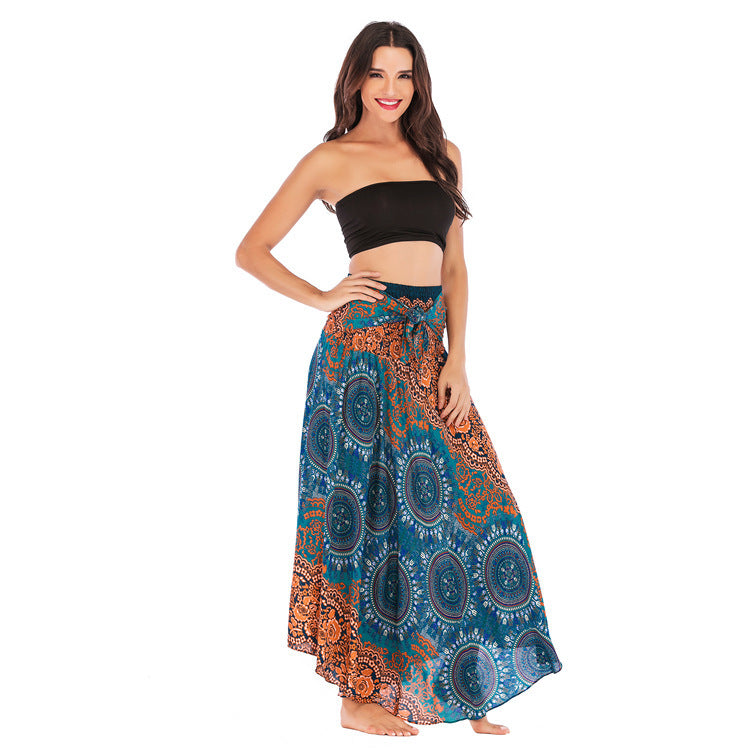 Casual Half-length Beach Vacation Two-way Large Swing Skirt