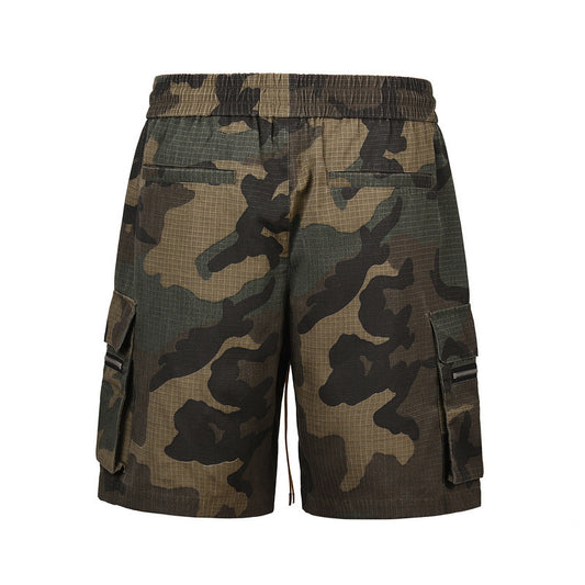 Pantaloncini Cargo Uomo Camouflage – Shorts Workwear Multitasche in Cotone, Larghi e Resistenti