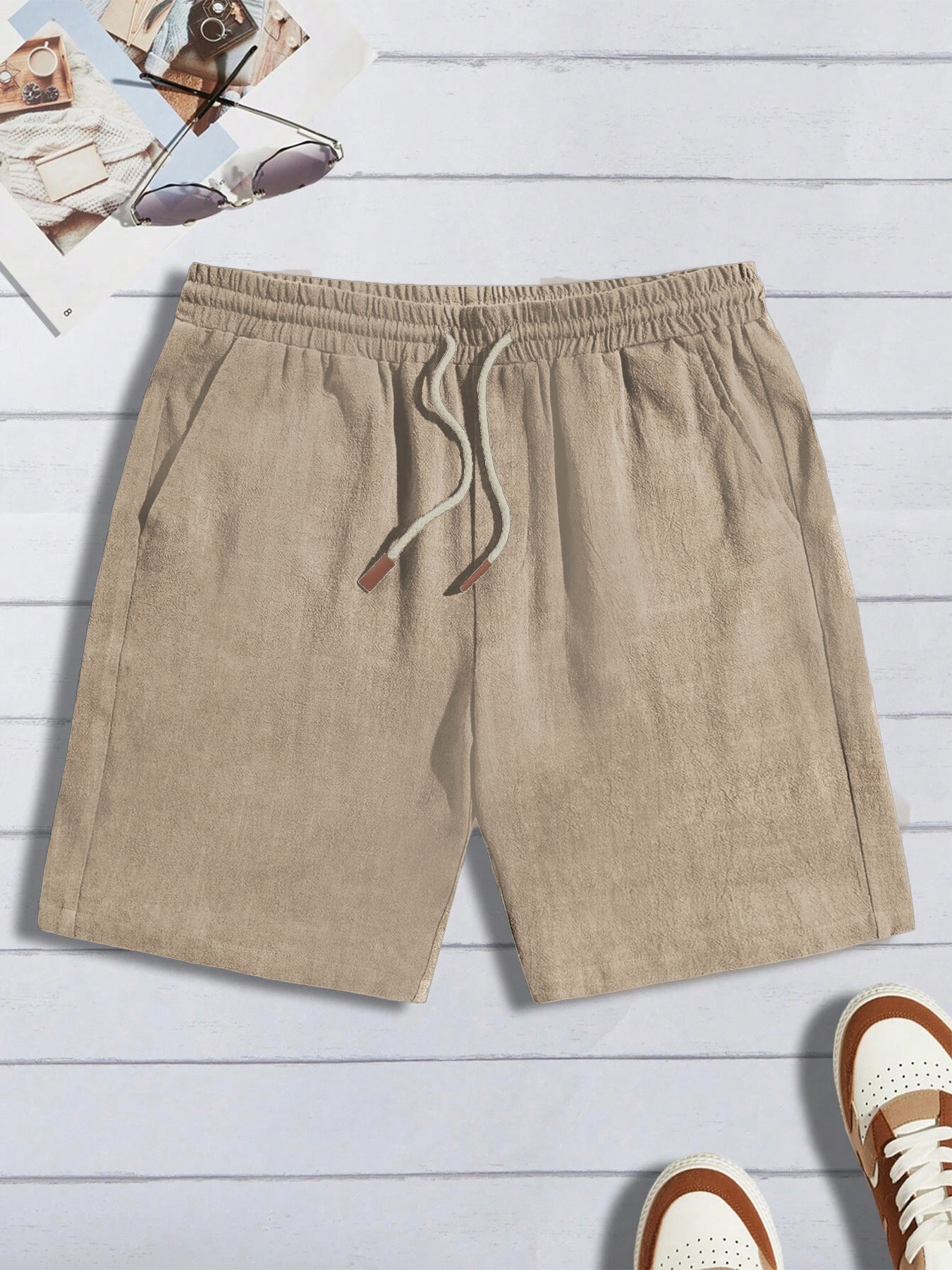 Shorts di lino sottili, pantaloncini casual
