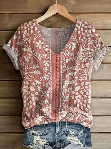 Women's Fashion Printed Short-sleeved T-shirt