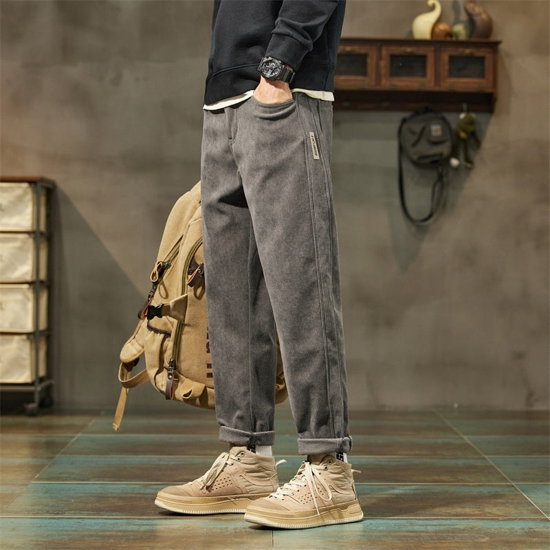 Corduroy Men's Casual Pants Trendy Brand Simple All-match