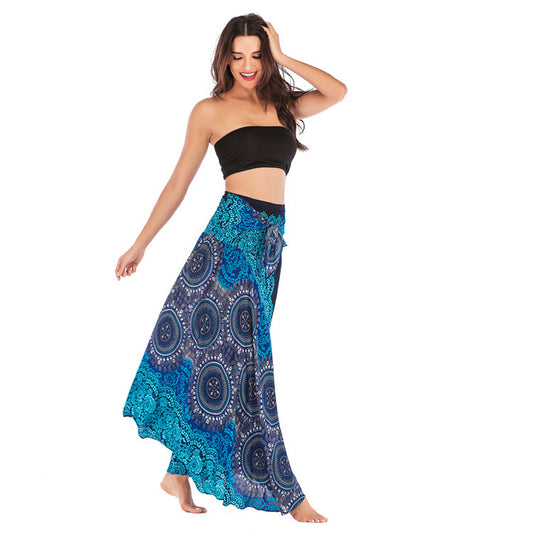 Casual Half-length Beach Vacation Two-way Large Swing Skirt