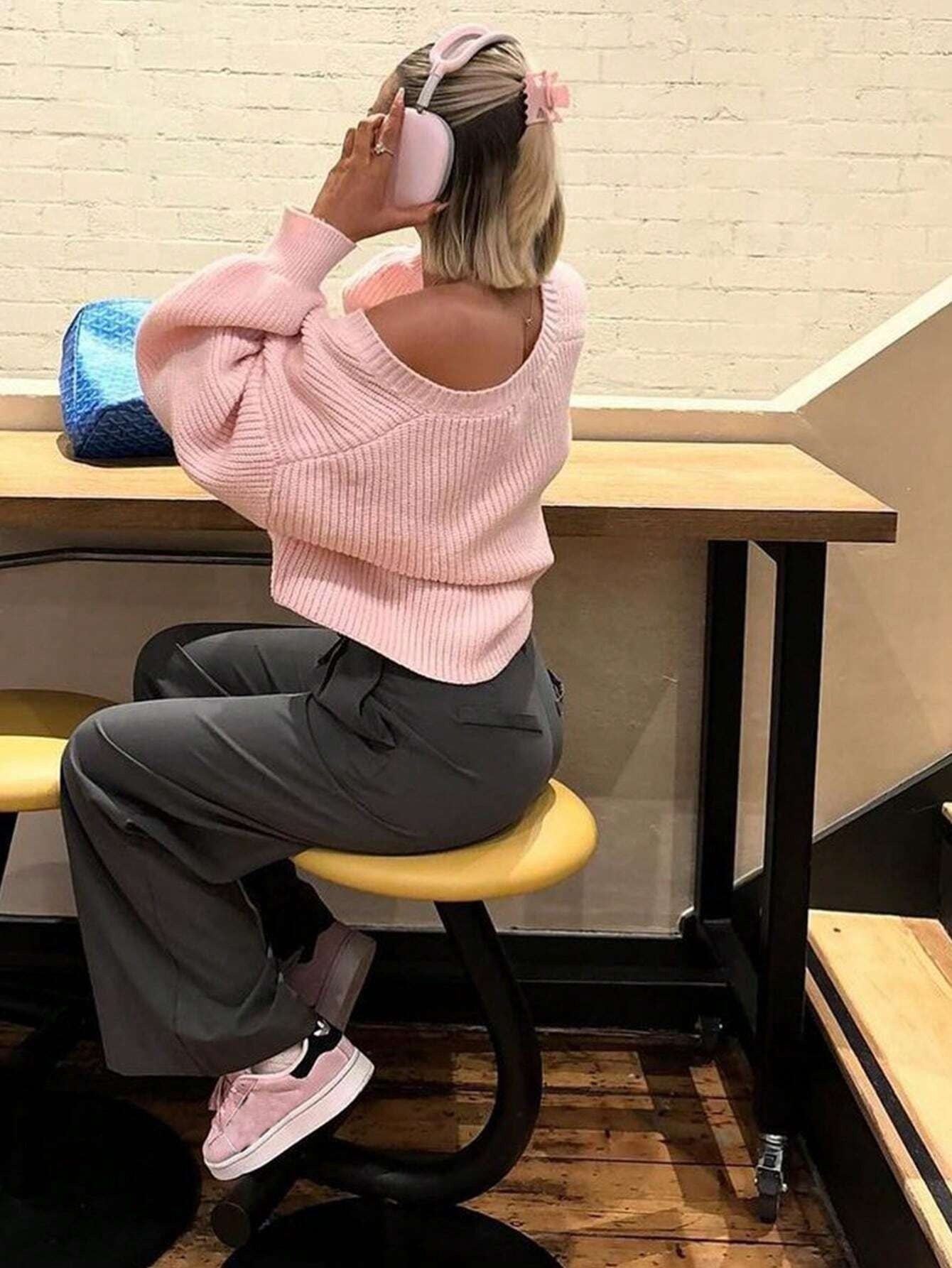 Lantern Sleeve Valentine's Day Sweater Top