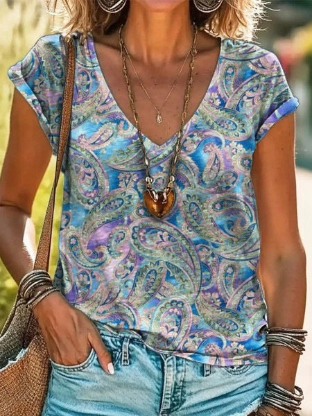 Women's Fashion Printed Short-sleeved T-shirt