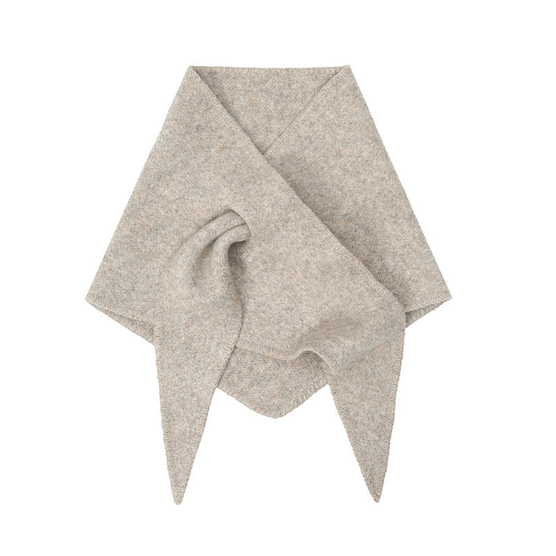New Korean Style Wool Knitted Triangle Shawl Scarf