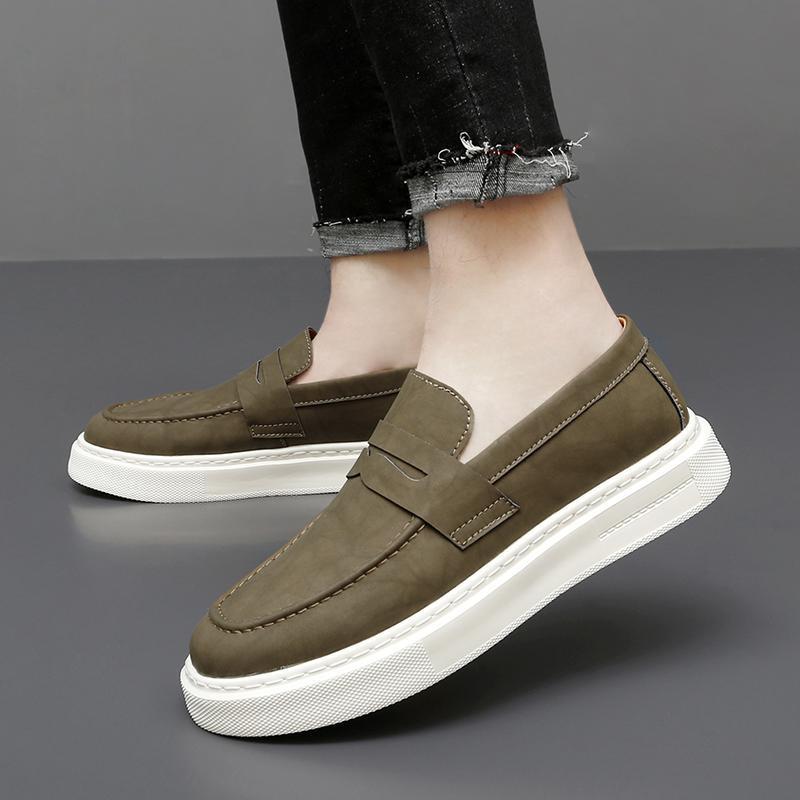 Scarpe Uomo Slip-On Loafers – Plateau Casual in Pelle Sintetica