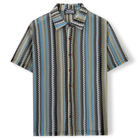 Summer New Men's Ethnic Style Striped Shirt