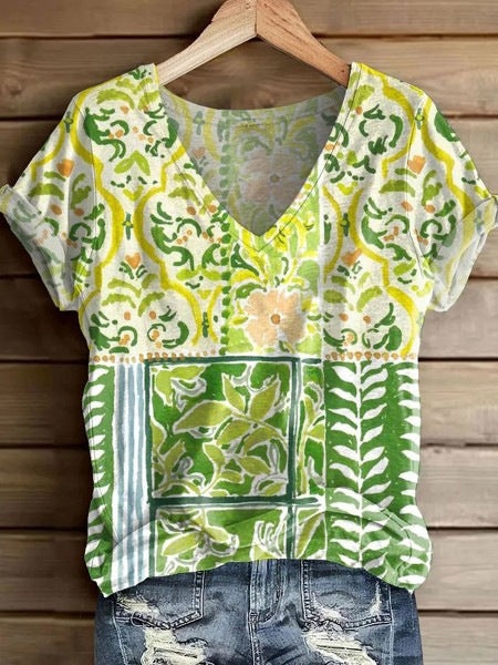 Women's Fashion Printed Short-sleeved T-shirt