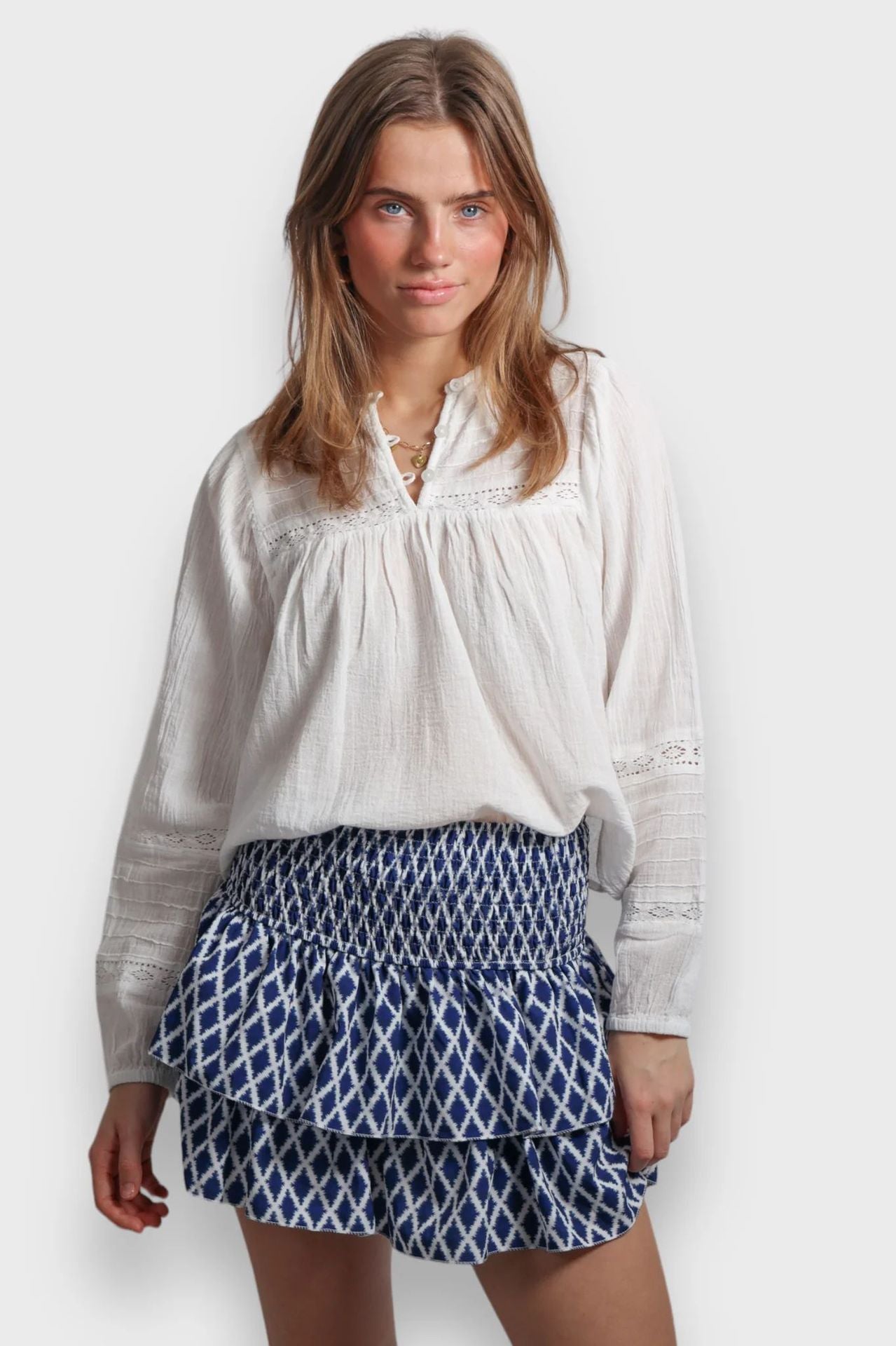 New Skirt Casual Smocking Cake Stripe Printing