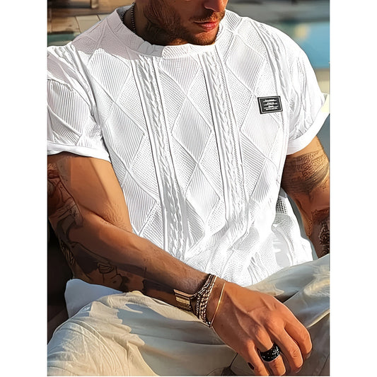 Geometric Embroidery Casual Short Sleeve