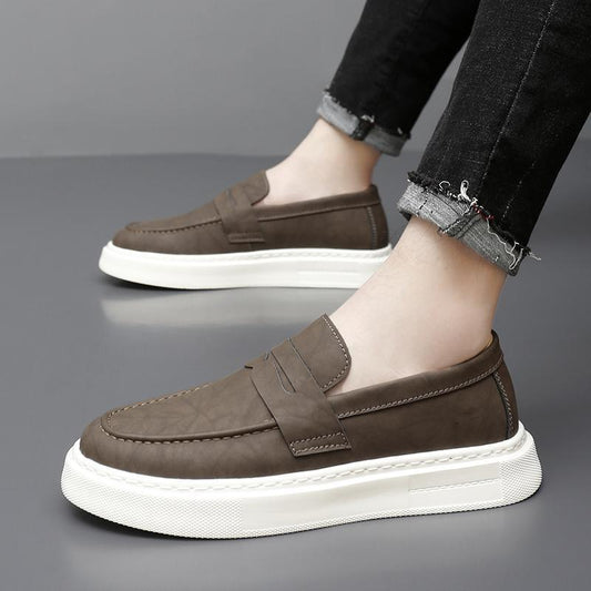 Scarpe Uomo Slip-On Loafers – Plateau Casual in Pelle Sintetica