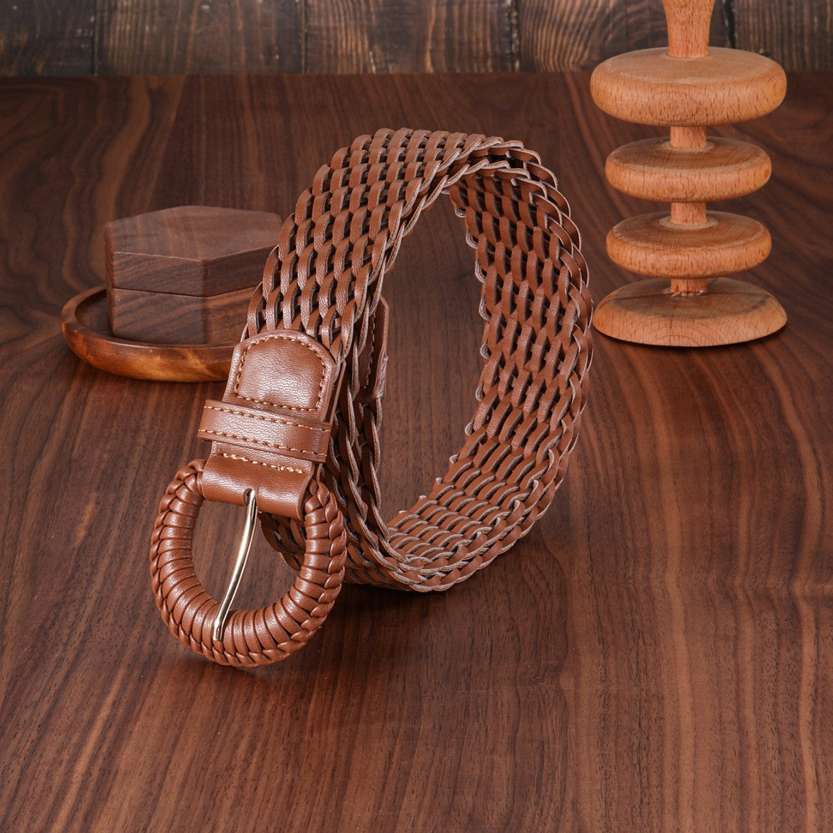 Fashion New Women's Handmade Woven Leather Belt