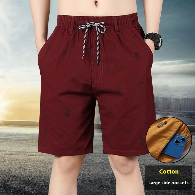 Pantaloni Uomo Estivi Larghi β Cropped Pants Casual da Spiaggia, Cotone Leggero β