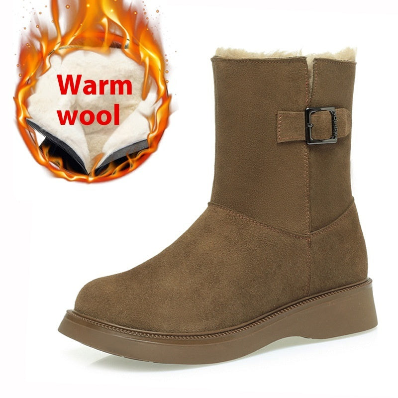 Fashion Velvet Padded Thick Snow Boots Women