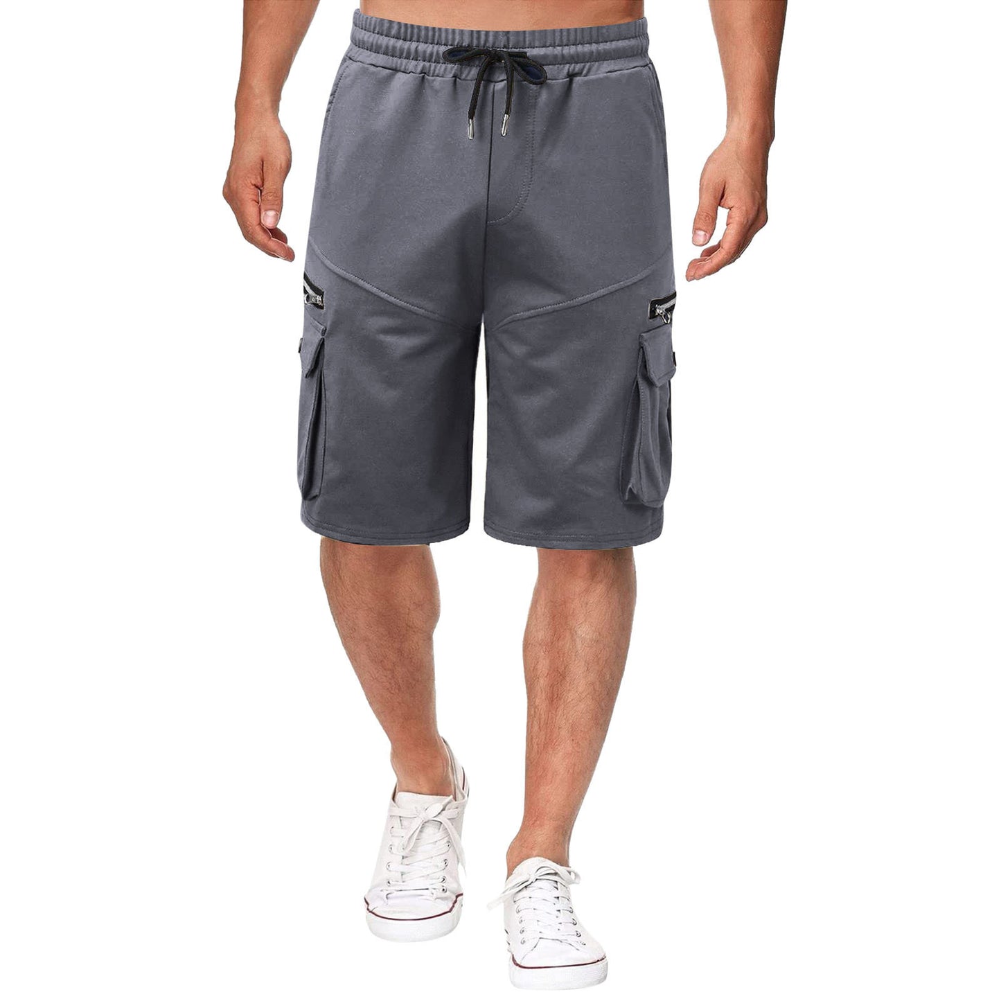 Shorts Estivi da Uomo con Doppia Tasca e Zip – Casual, Workwear e Sport Fitness