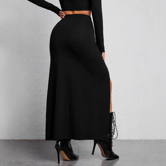 Street Slim-fit Sheath High Slit Skirt