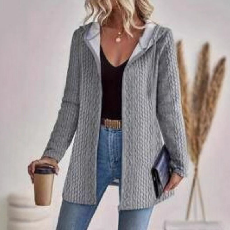 Casual Loose-fitting Women's Hoodie With Drawstrings Jacket Coat