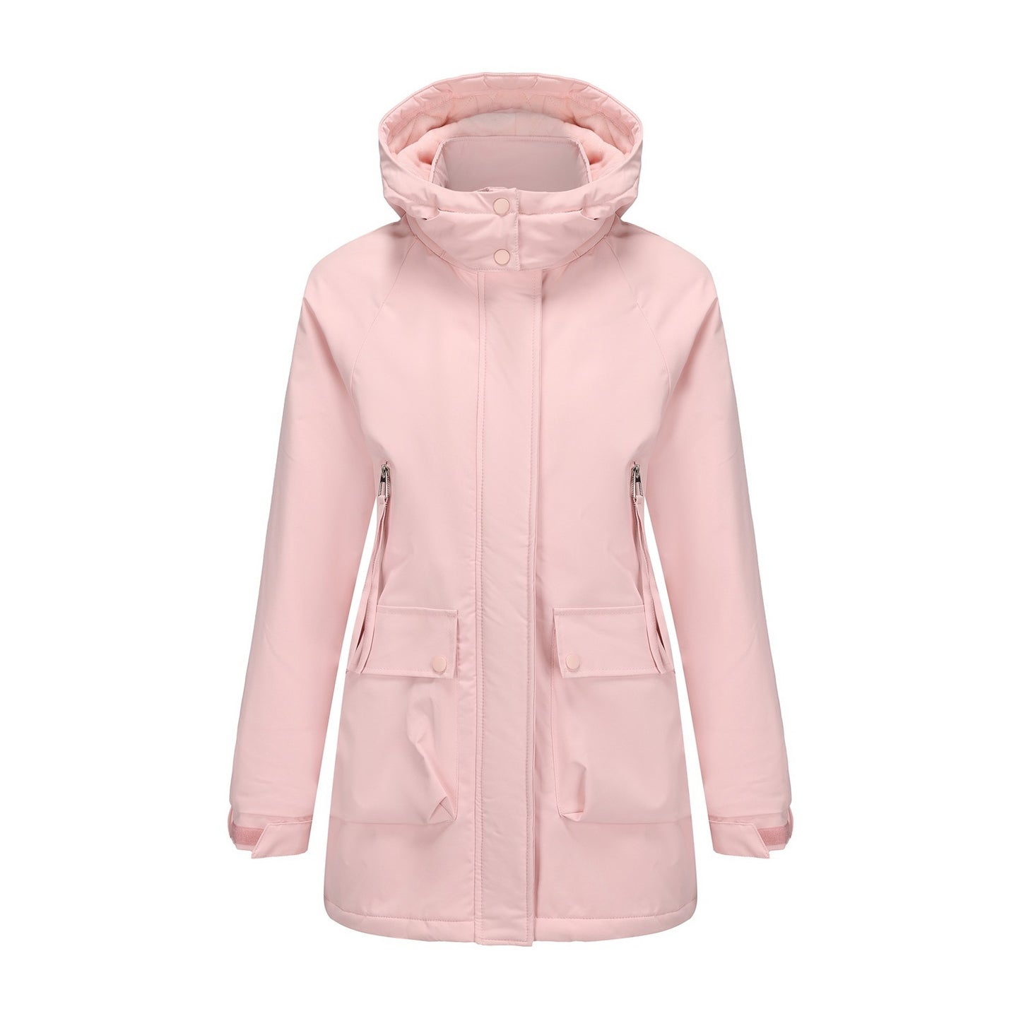 Parka Fleece Padded Coat Shell Jacket Waterproof Lady Fall Winter Coat