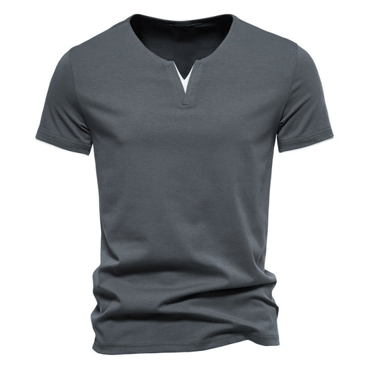 T-shirt Uomo Scollo a V Manica Corta Stretch Estiva