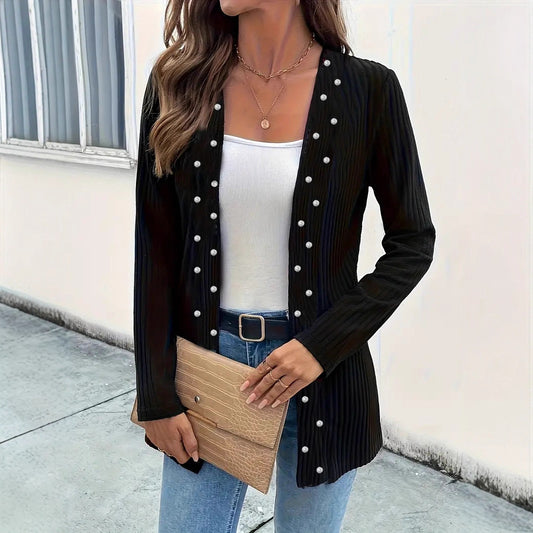 Women's Elegant Graceful Beaded Heavy Industry Knitted Coat Jacket