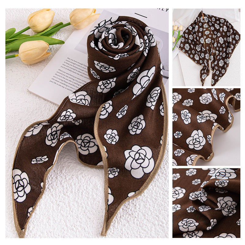 Vintage Print Polyester Fashion Scarf Dual-use Shawl