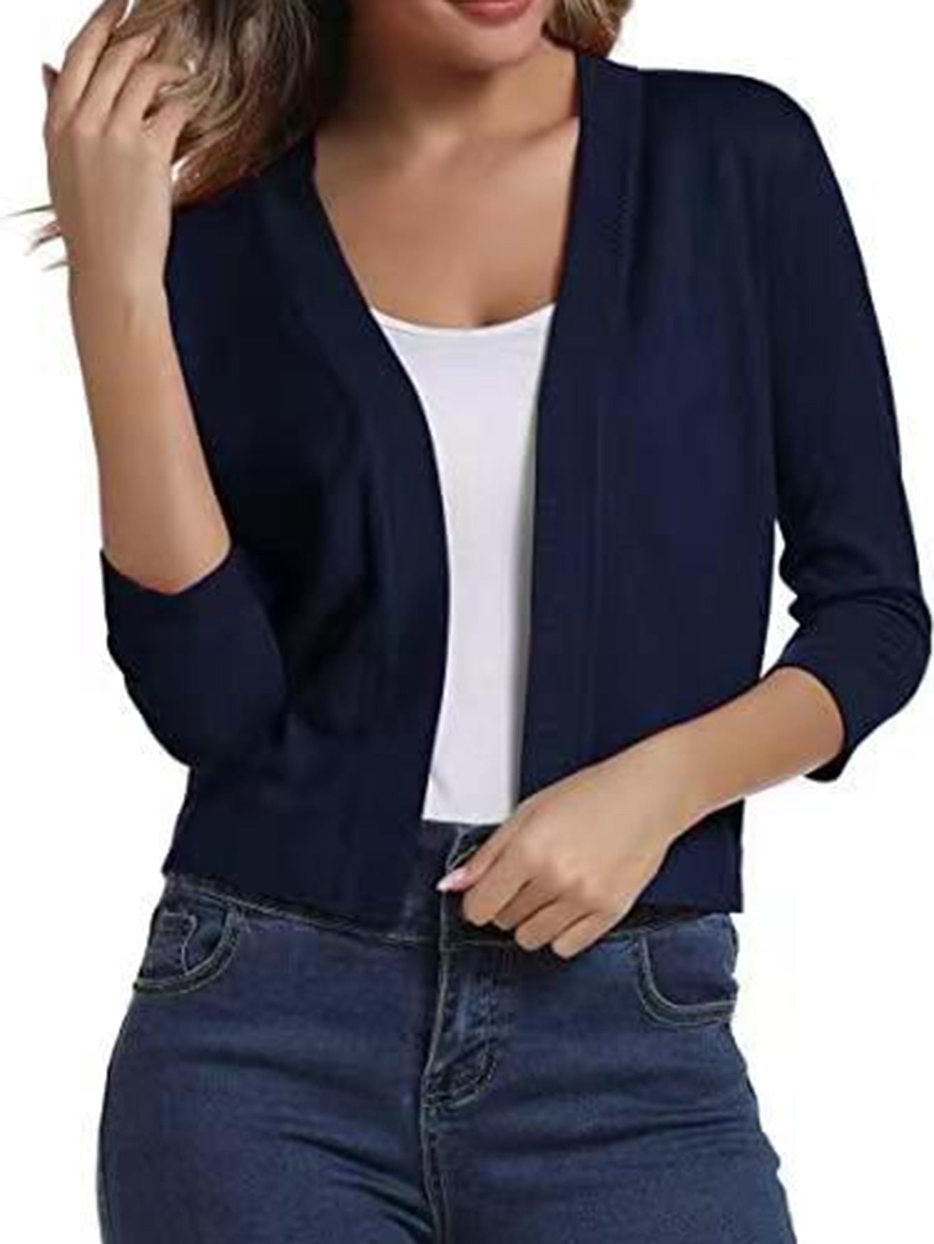 Simple Versatile Short Jacket Knitted Cardigan