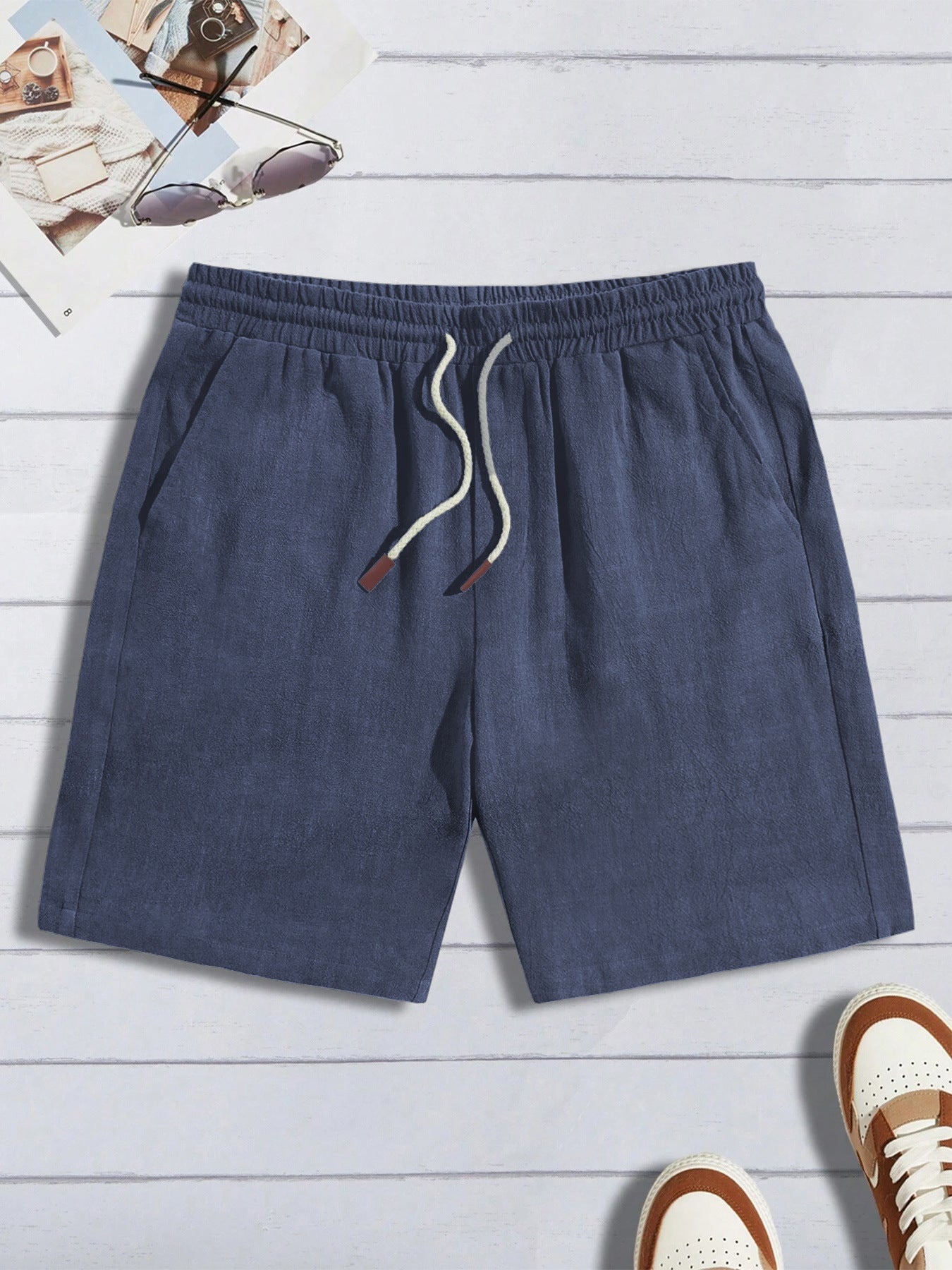 Shorts di lino sottili, pantaloncini casual